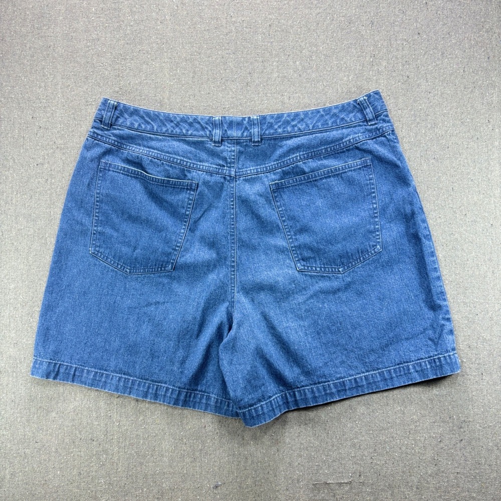 Talbots Vintage High Rise Blue Denim Shorts Size 18 Coastal Grandma - Picture 2 of 8